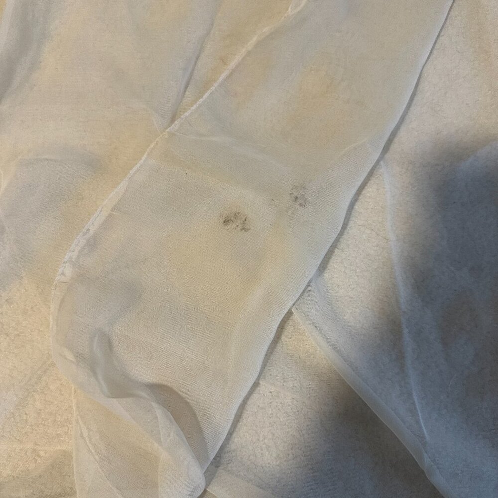 Women Sheer Chiffon‎ Scarf Lightweight Breathable Clear White Accessory